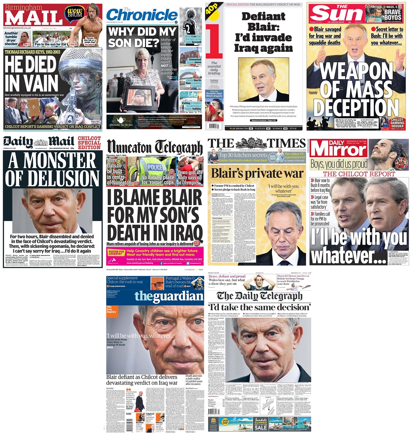 Chilcot coverage collage3