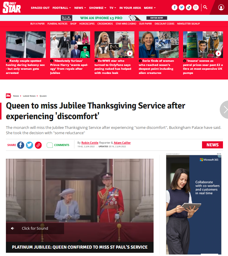 Daily Star - Jubilee coverage